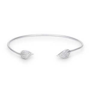 Trendy Rhodium Bracelet with Clear Cubic Zirconia Accents        			        	        			        	        			        	        			                        BC00075R-C01