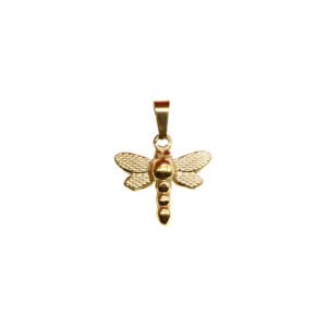 16mm Stainless Steel Dragonfly Charm - Gold