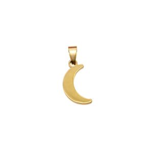 17mm Stainless Steel Crescent Moon Charm - Gold