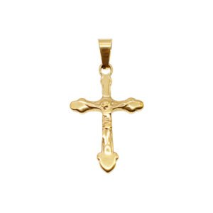 19x25mm Stainless Steel Crucifix Charm - Gold